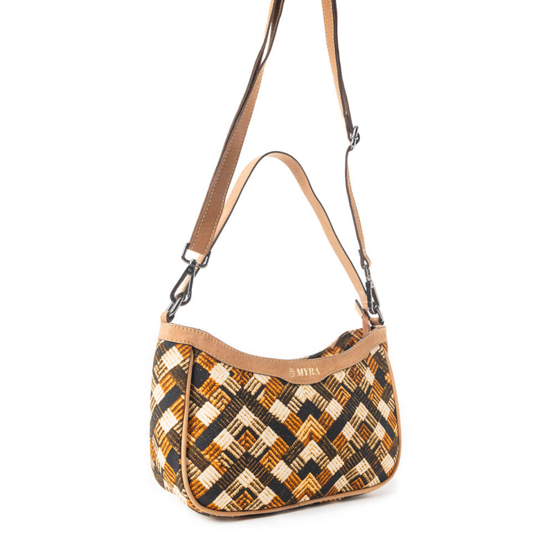 Harvest Chevron Crossbody Bag In Orange