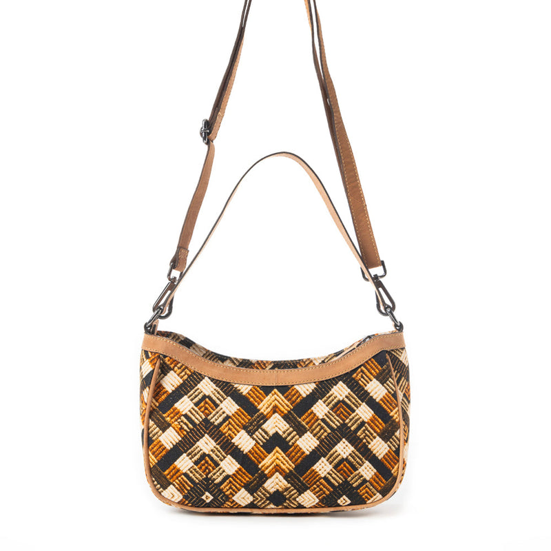 Harvest Chevron Crossbody Bag In Orange