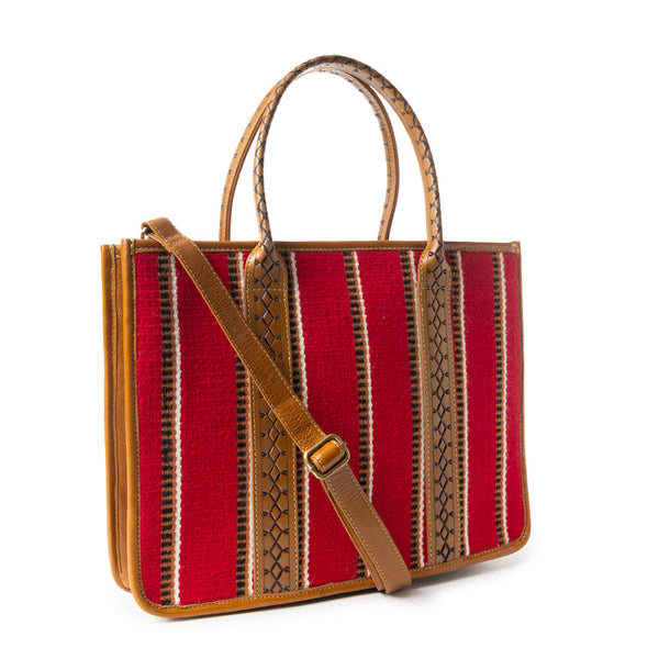Coachroom Stripes Shoulder Bag In Red - Myra USA