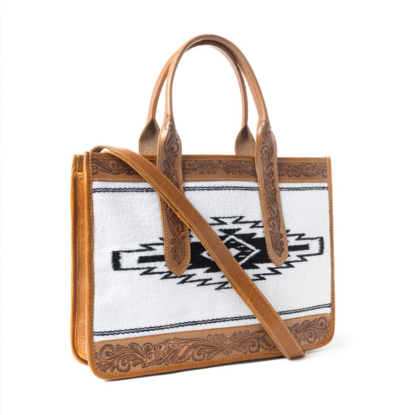 Ranch Hand Livery Shoulder Bag In Brown and White