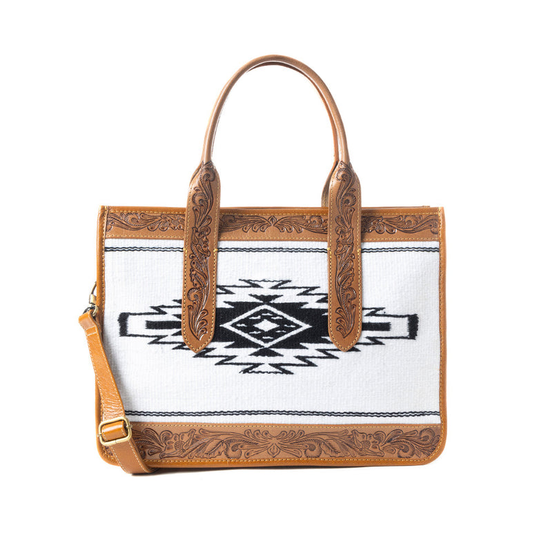 Ranch Hand Livery Shoulder Bag In Brown and White