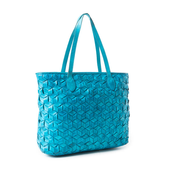 Aqua Prism Market Tote Bag In Blue - Myra USA