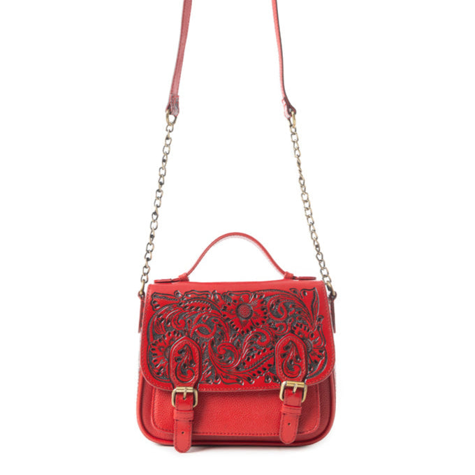 Sapphire Scroll Shoulder Bag In Red