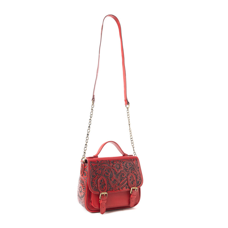 Sapphire Scroll Shoulder Bag In Red