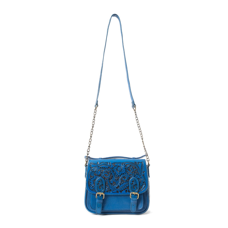 Sapphire Scroll Shoulder Bag In Blue