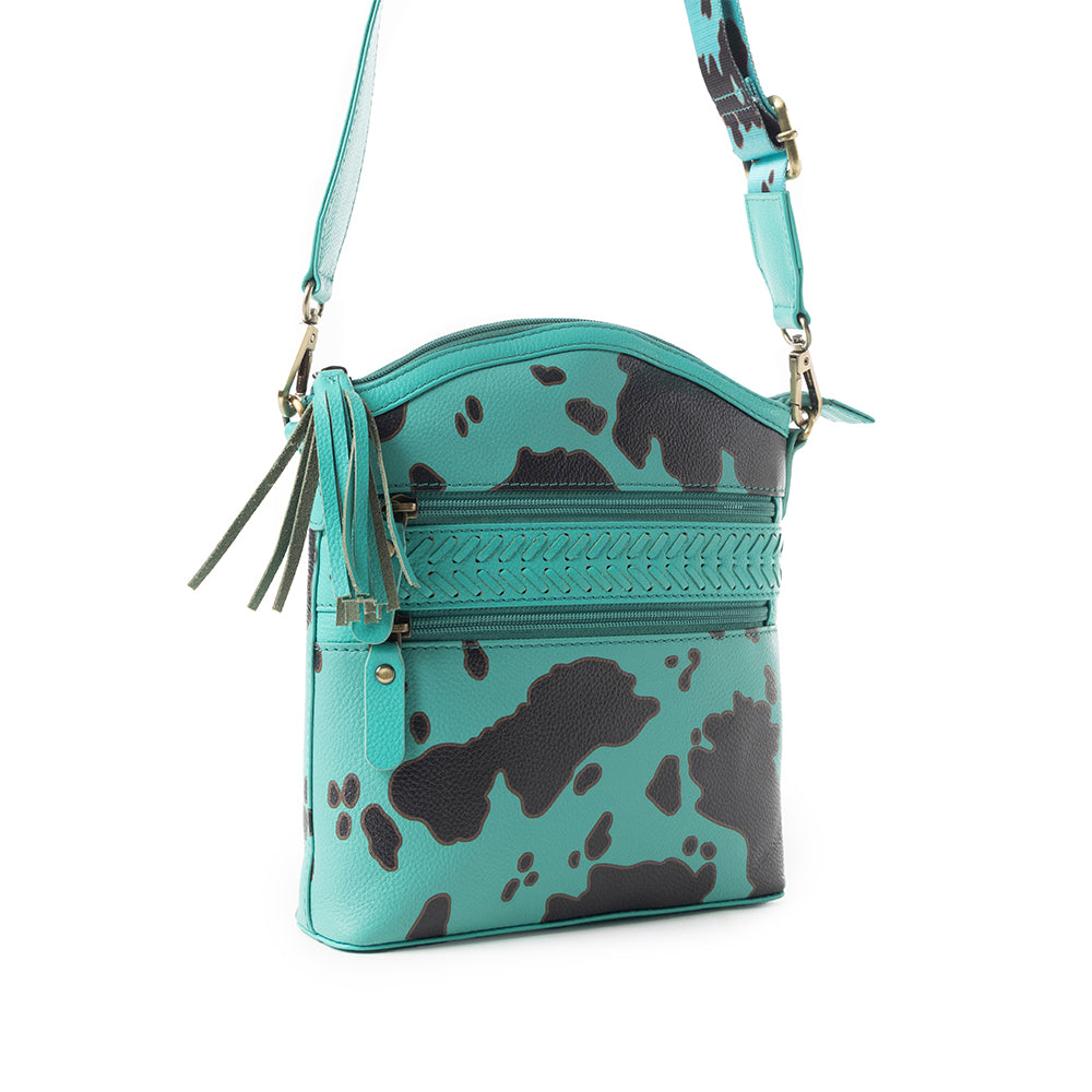 Prairie Sage Spotted Shoulder Bag In Turquoise - Myra USA