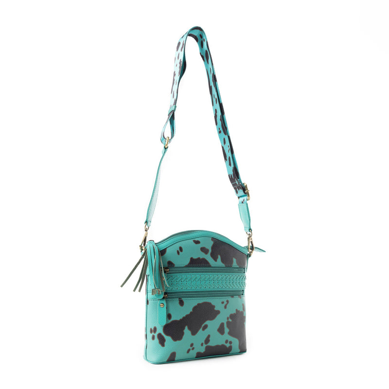 Prairie Sage Spotted Shoulder Bag In Turquoise