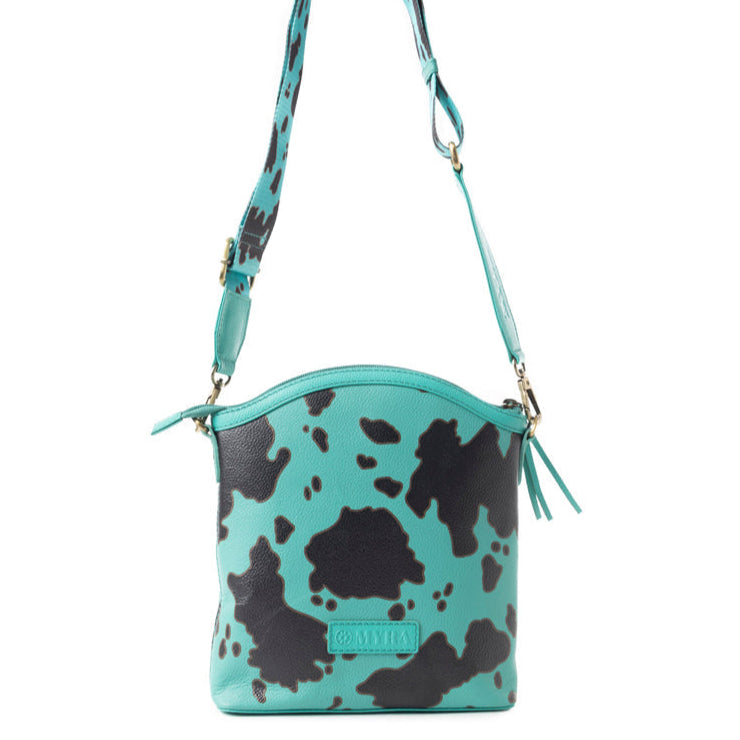 Prairie Sage Spotted Shoulder Bag In Turquoise