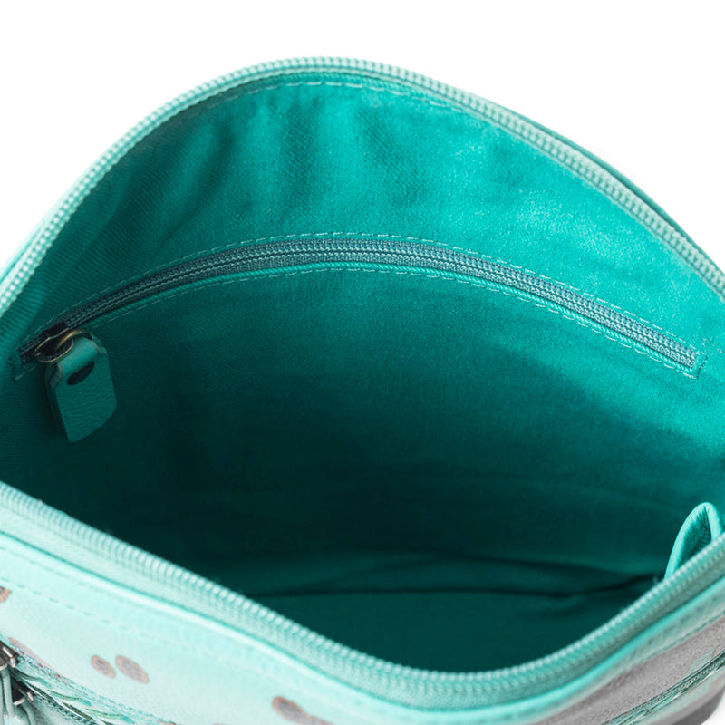 Prairie Sage Spotted Shoulder Bag In Turquoise