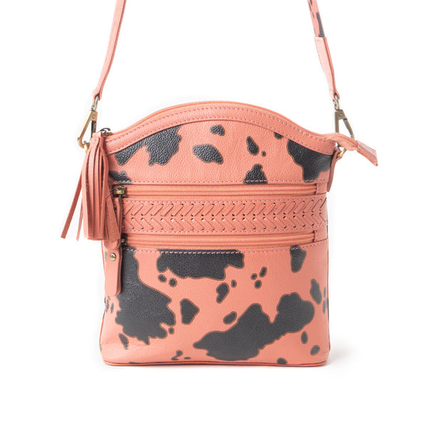 Prairie Sage Spotted Shoulder Bag In Peach