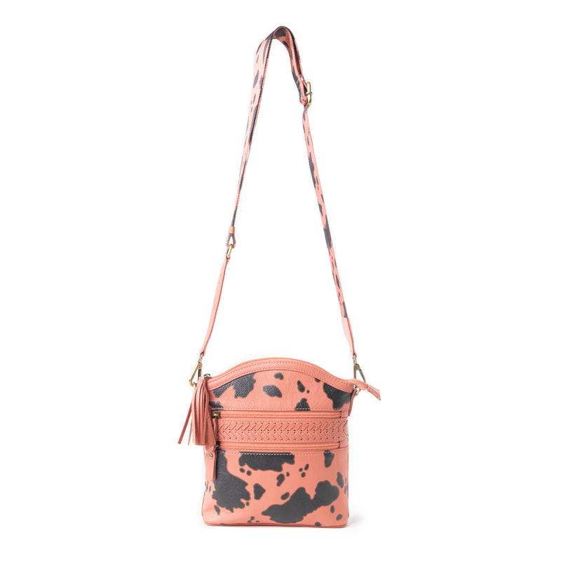 Prairie Sage Spotted Shoulder Bag In Peach