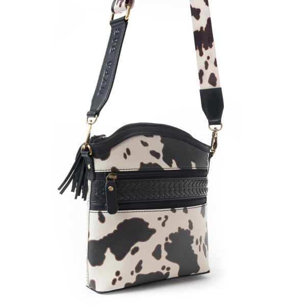 Prairie Sage Spotted Shoulder Bag In Black