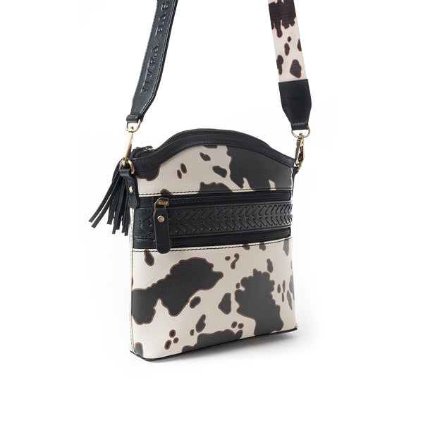 Prairie Sage Spotted Shoulder Bag In Black - Myra USA
