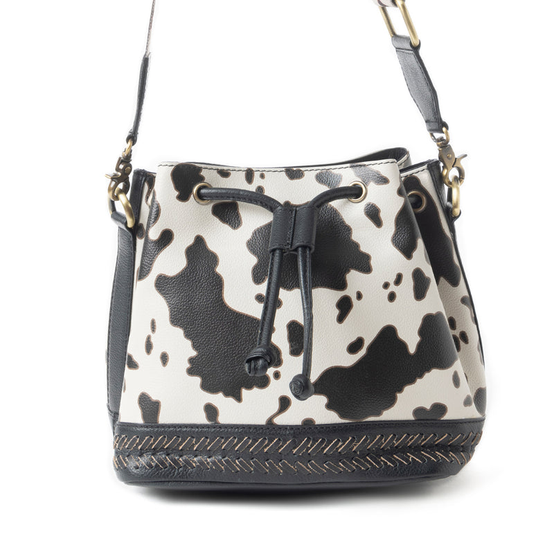 Ranch Holstein Heritage Bucket Bag Black & White