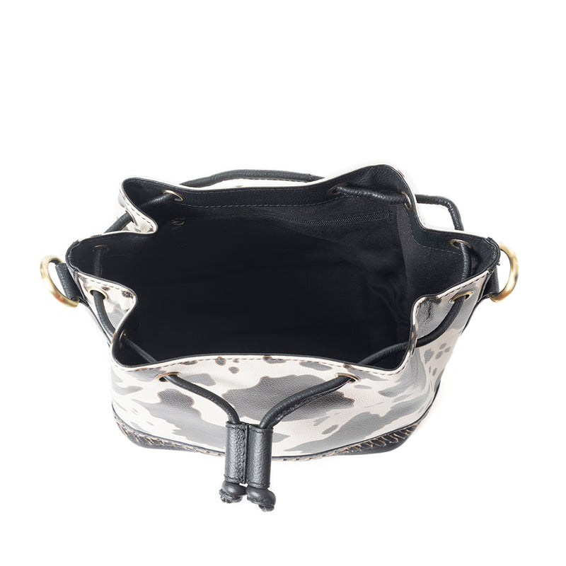 Ranch Holstein Heritage Bucket Bag Black & White