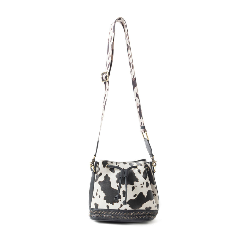 Ranch Holstein Heritage Bucket Bag Black & White