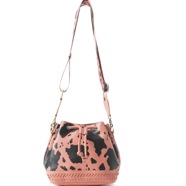 Ranch Holstein Heritage Bucket Bag Peach & Black