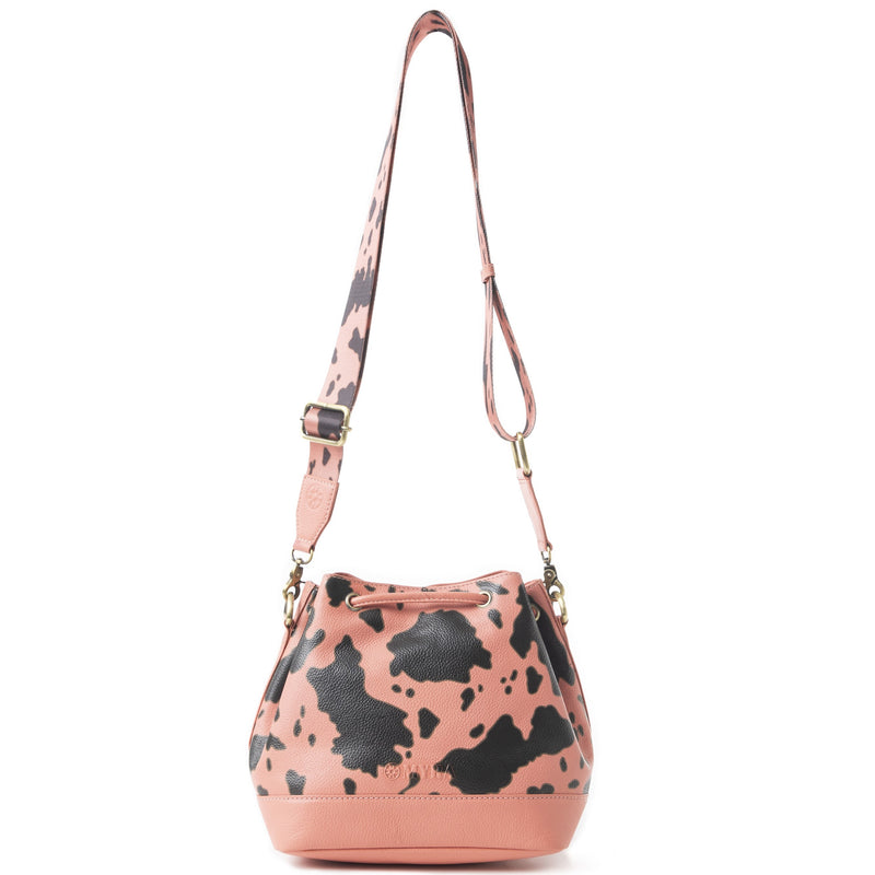 Ranch Holstein Heritage Bucket Bag Peach & Black