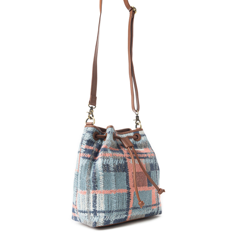 Pastel Desert Sunrise Bucket Bag In Blue