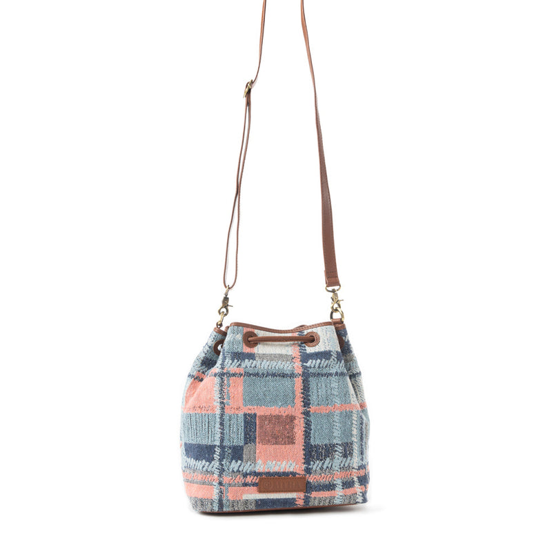 Pastel Desert Sunrise Bucket Bag In Blue