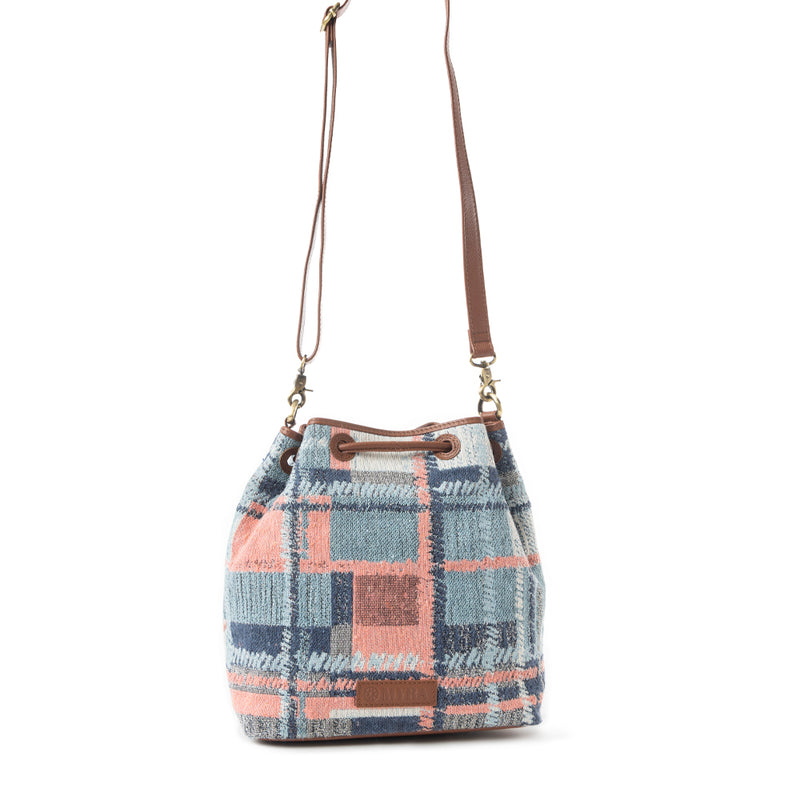 Pastel Desert Sunrise Bucket Bag In Blue