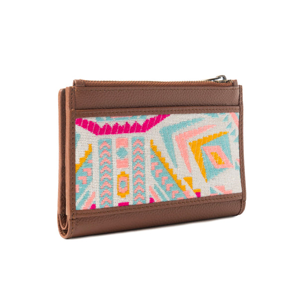 Pastel Desert Sunrise Wallet In Brown and Pink - Myra USA