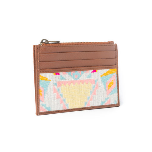 Pastel Desert Sunrise Credit Card Holder In Brown and Yellow - Myra USA