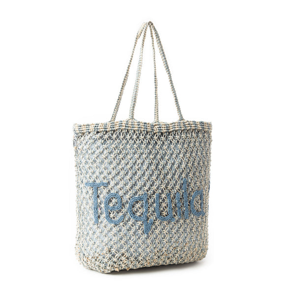 Tequila Town Dimension Tote Bag  In Blue - Myra USA