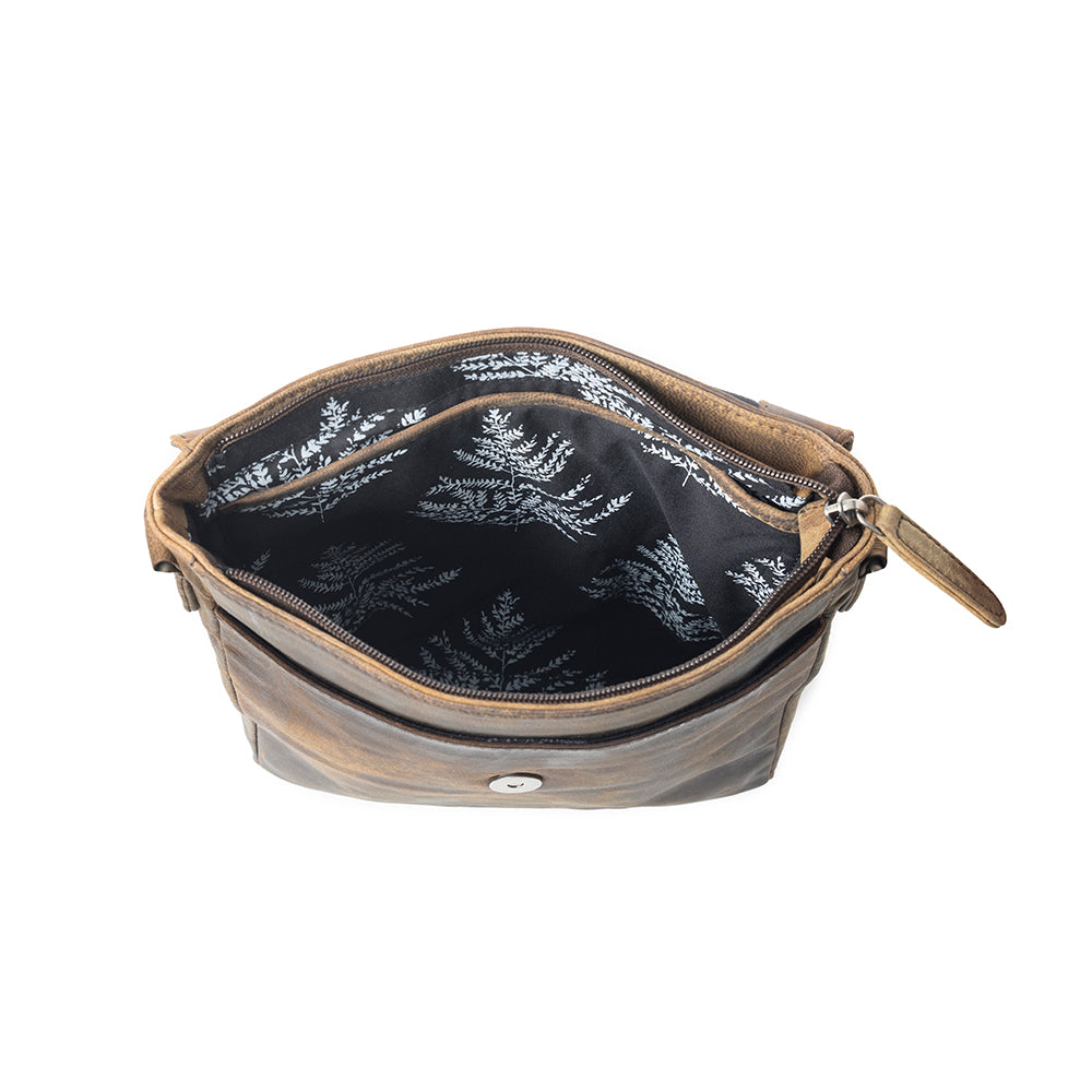 Mountain Heights Messenger Bag  In Dark Brown