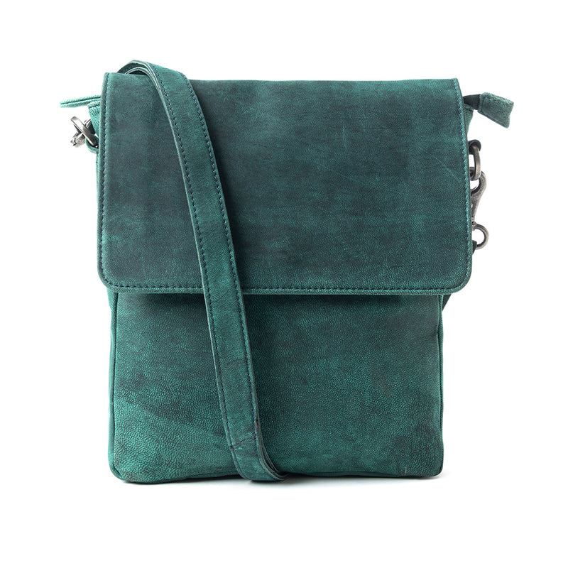 Mountain Heights Messenger Bag In Teal Green