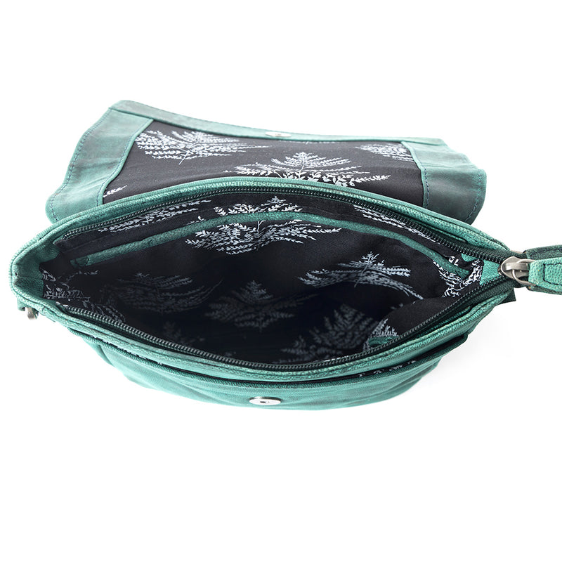 Mountain Heights Messenger Bag In Teal Green