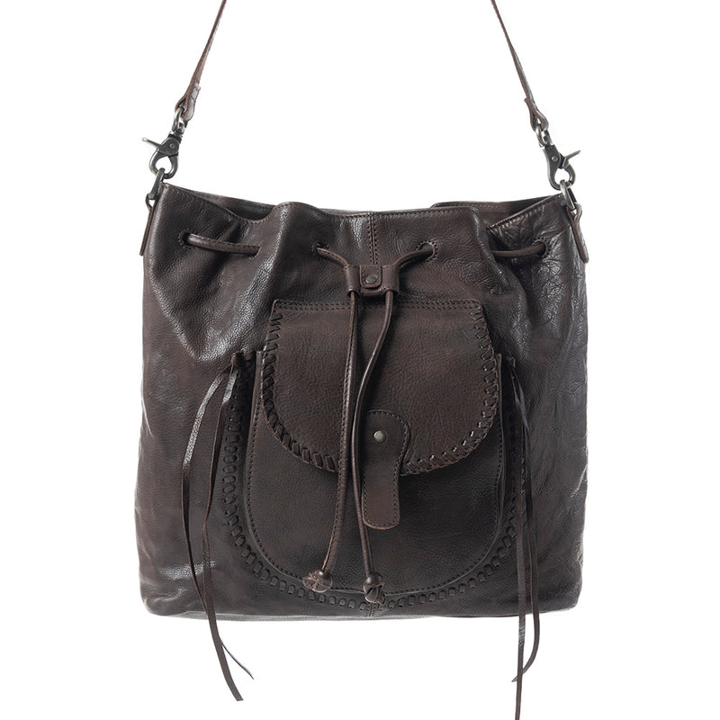 Mika Saddle Bucket Bag In Black