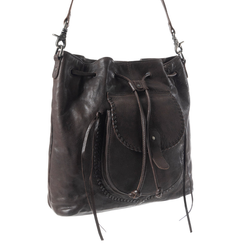 Mika Saddle Bucket Bag In Black