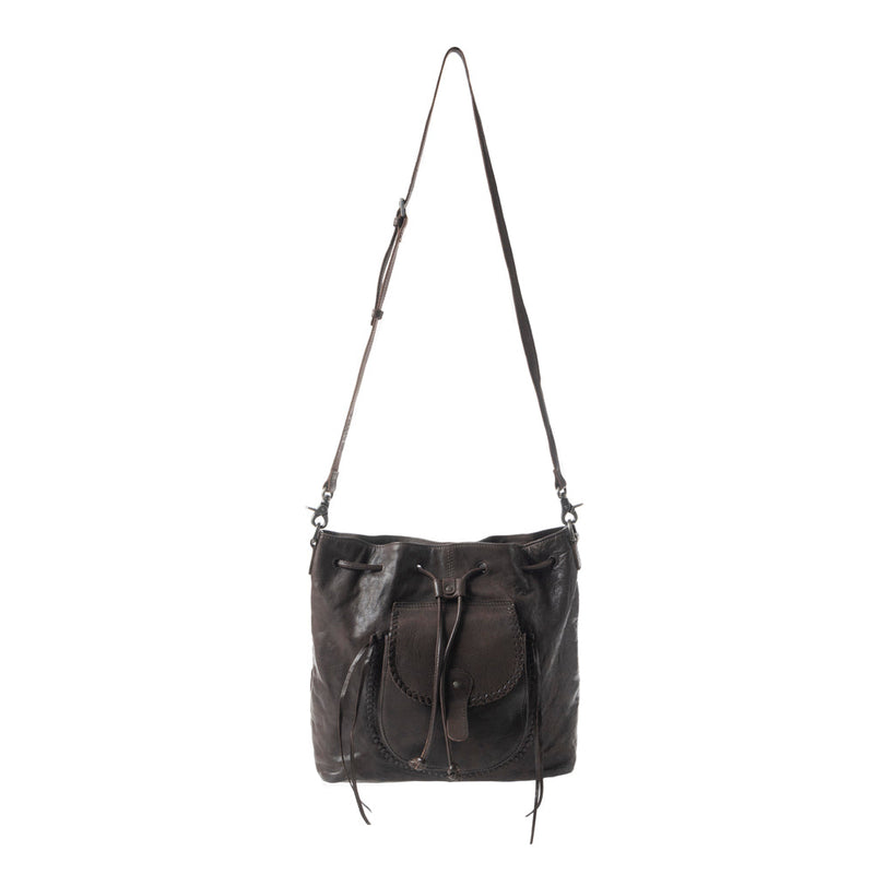 Mika Saddle Bucket Bag In Black