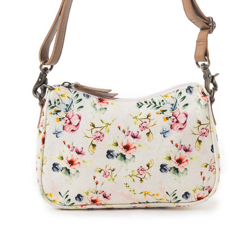 Cottage Rose Crossbody Bag In Off White