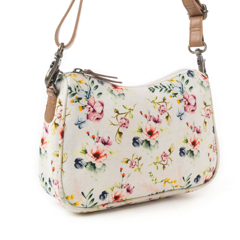 Cottage Rose Crossbody Bag In Off White