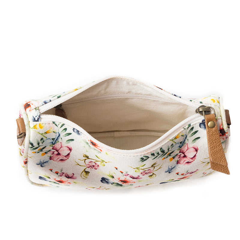 Cottage Rose Crossbody Bag In Off White