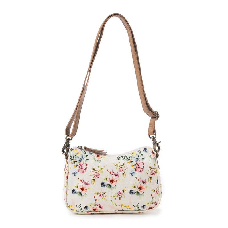 Cottage Rose Crossbody Bag In Off White