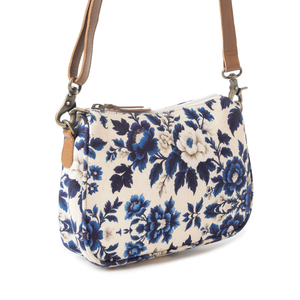 Cottage Rose Crossbody Bag In Blue - Myra USA