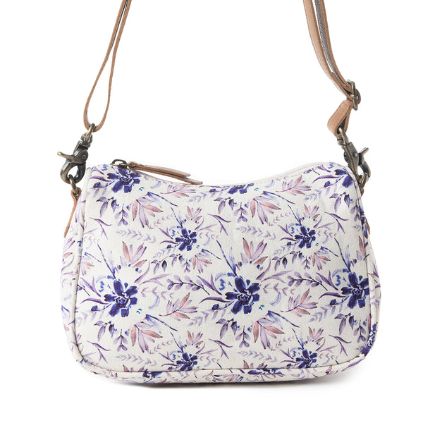 Cottage Rose Crossbody Bag In Purple