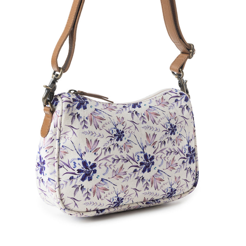 Cottage Rose Crossbody Bag In Purple