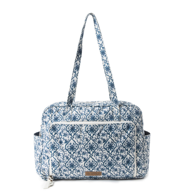 Royal Damask Diaper Bag In Blue