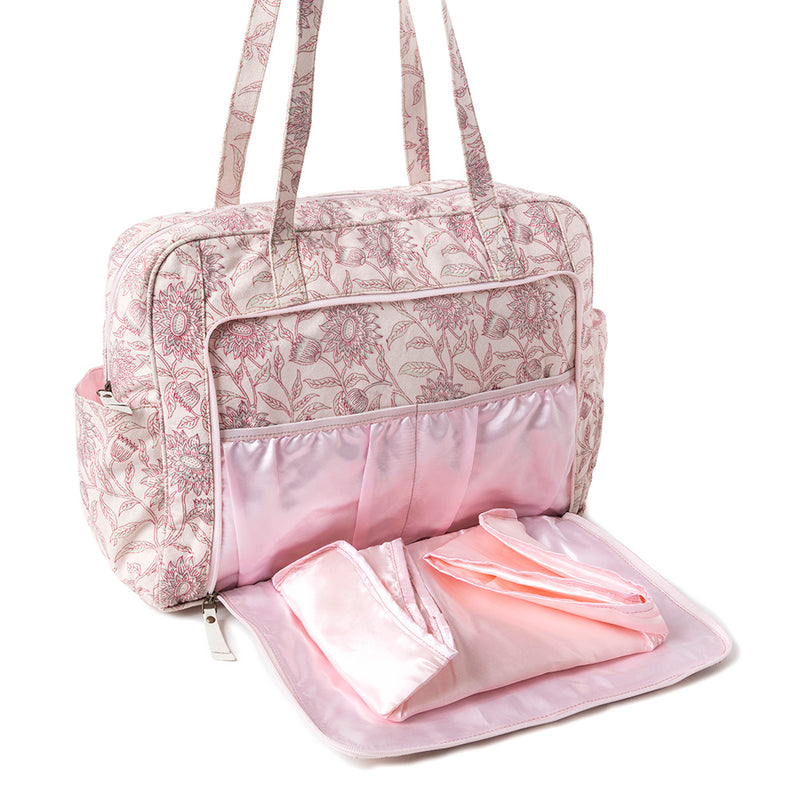 Royal Damask Diaper Bag In Pink