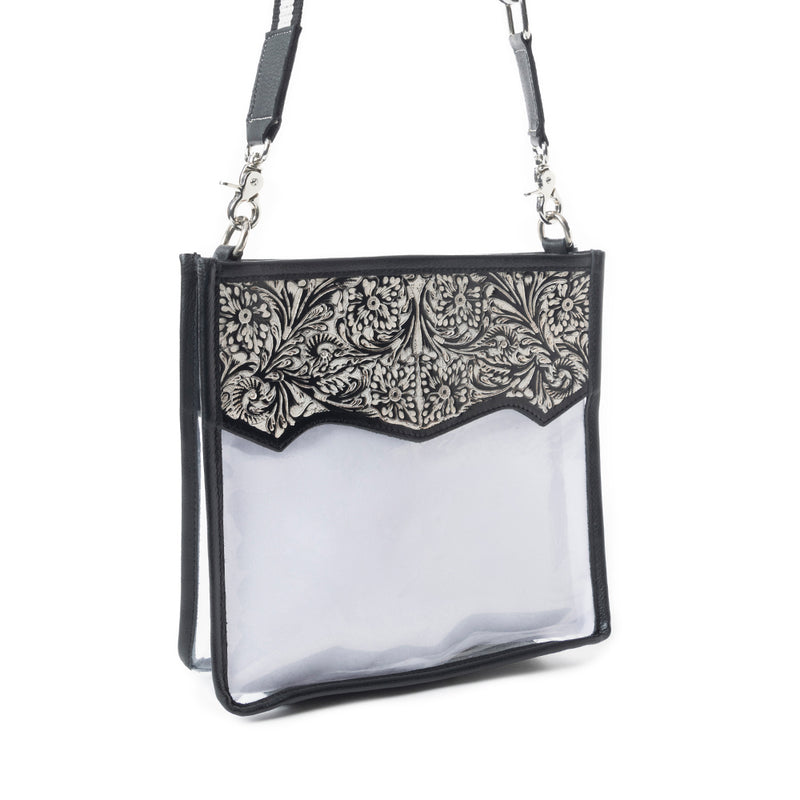 Pearlton Prairie Clear Bag In Black and White