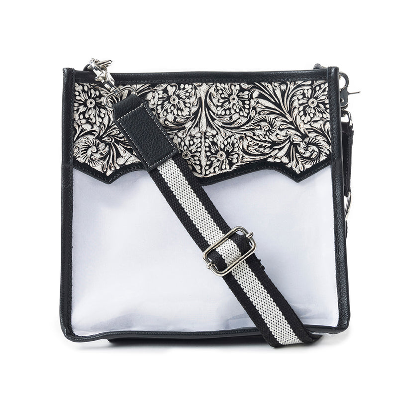 Pearlton Prairie Clear Bag In Black and White