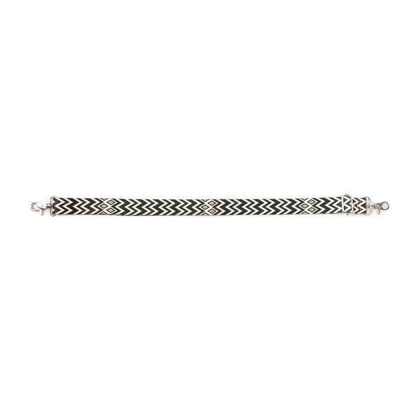 Geometric Vista Accessory Strap In Black and White - Myra USA