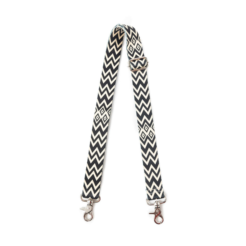 Geometric Vista Accessory Strap In Black and White