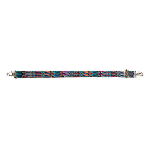 Geometric Vista Accessory Strap In Blue - Myra USA