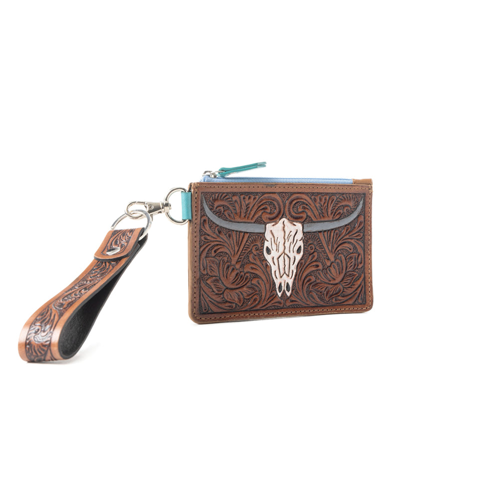 Pride of Prickly Pears Credit Card Holder In Dark Brown - Myra USA