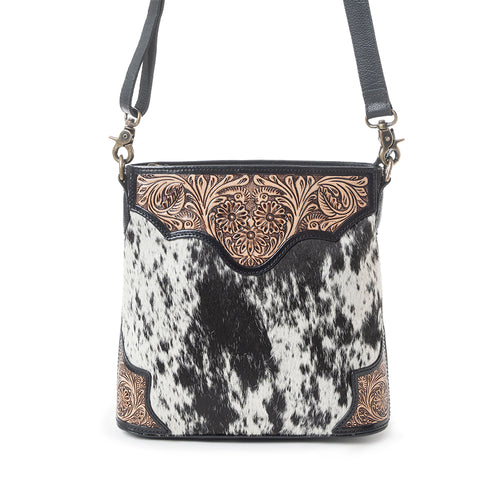 Glorious Rangelands Crossbody Bag In Black And White - Myra USA